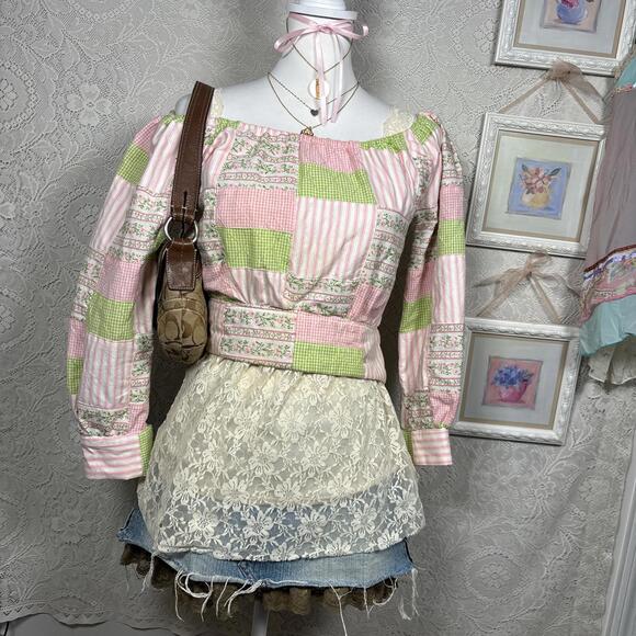 vintage love shack fancy core floral blouse - Picture 2 of 7